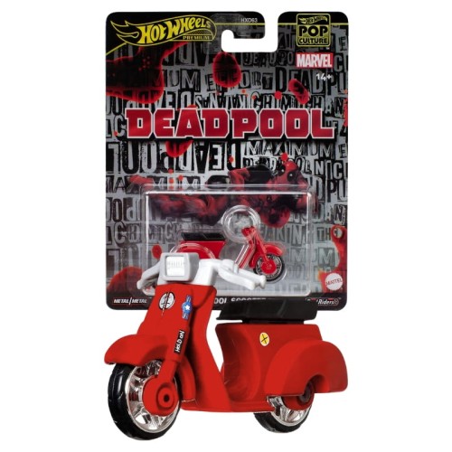 Hot Wheels Premium Pop Culture Автомобіль Модель Marvel Deadpool Моторолер Скутер
