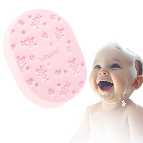 Babyono Губка для купання для дітей і немовлят Рожева
