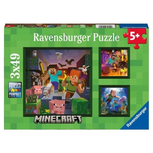 Головоломка Ravensburger Minecraft Набір головоломок 3x49 елементів 5+