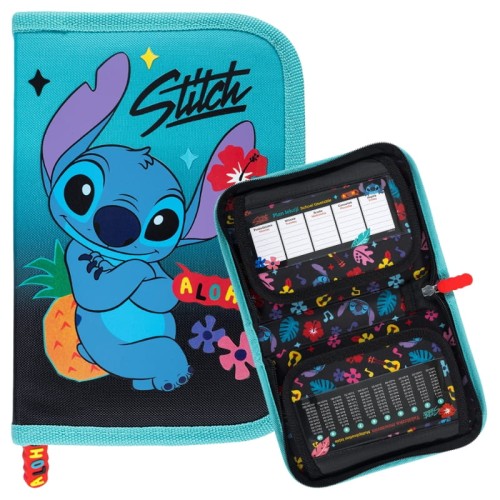 St. Majewski Пенал Шкільний Двоклапановий Чохол Для Шкільних Принад Stitch Mint Aloha