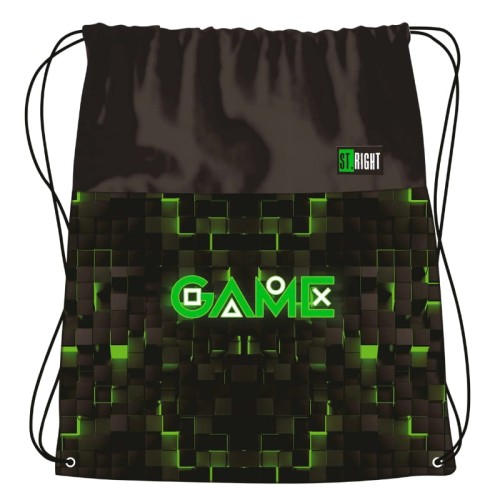 St. Right Спортивний шкільний мішок для взуття для школи та тренувань Green Game