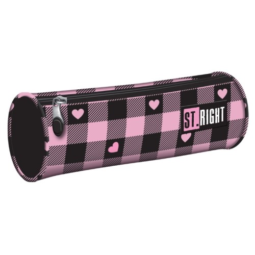 St. Right Портфель навчальний Труба однокамерна Чехол для шкільних приладів Рожевий в клітинку
