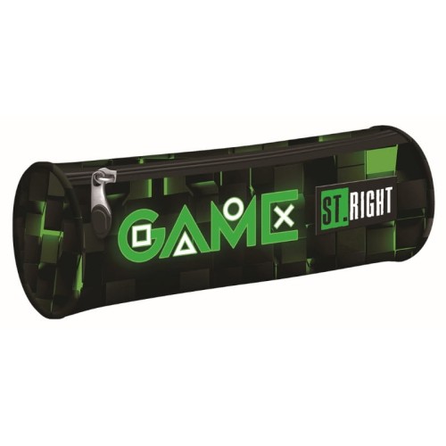 St. Right Пенал Шкільний Труба Однокомірний Сукупність Для Шкільних Приладів Зелена Гра