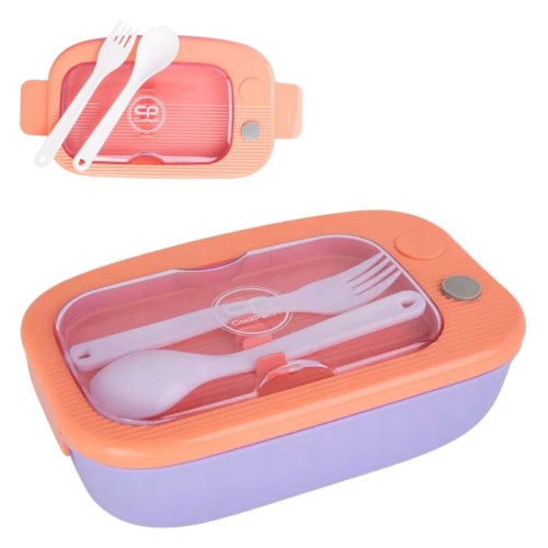 Coolpack Mil Сніданкова коробка Lunchbox З Перегородкою + Столові прибори Фіолетово-Помаранчева