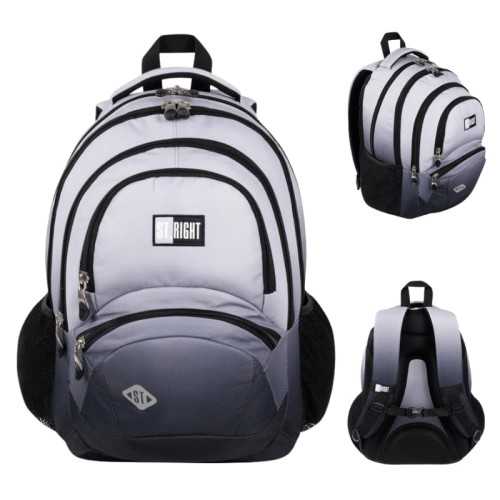 St. Right Рюкзак Шкільний Чотирикомірковий Сірий Омбре 26л