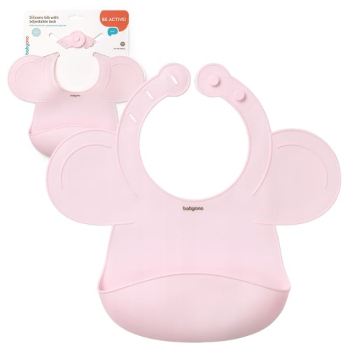 Babyono Силіконовий Слиняк З Кишенькою І Регульованим Застібкою Рожевий 6м+