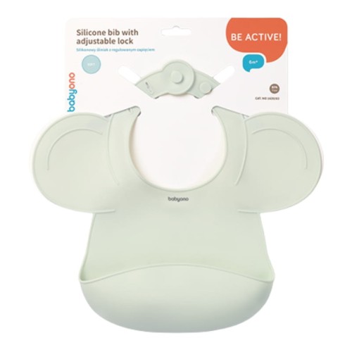 Babyono Силіконовий Слиняк З Кишенькою І Регульованою Застібкою М'ятний 6м+