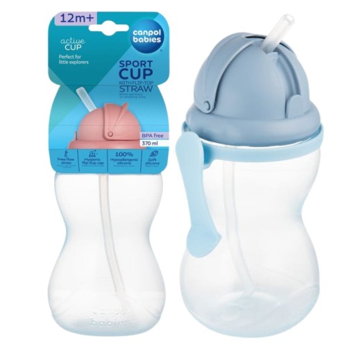 Canpol Babies Бідон Кухоль З Складаною Трубкою Силіконовою 370мл Синій