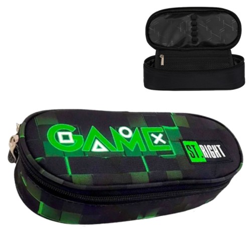 St. Right Пенал Шкільний Сумка З Посиленням З Внутрішньою Клапаном Чохол Для Канцтоварів Green Game