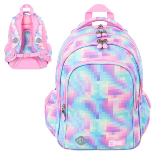 St. Right Рюкзак Шкільний Молодіжний Великий Чотирикамерний Пастельні Пікселі