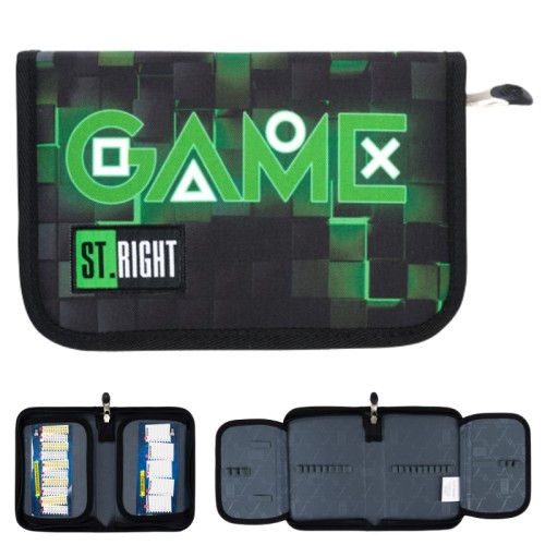 St. Right Пенал Шкільний Двоклапанний Чохол Для Шкільного Приладдя Green Game