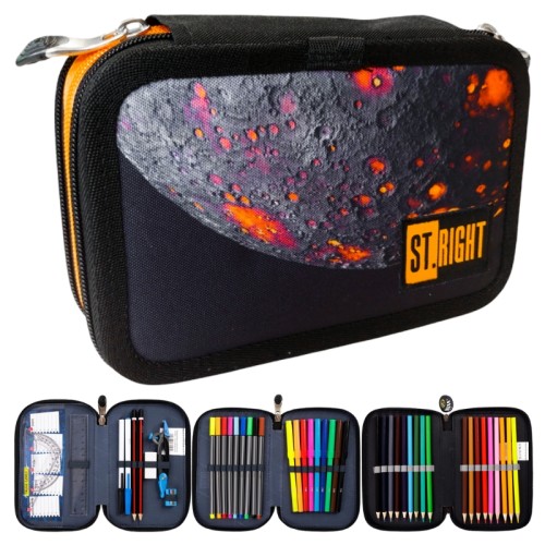 St. Right Пенал Потужний Шкільний З Оснащенням Шкільним Вулканічний Місяць