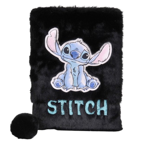 Плюшевий щоденник з замком чорний Stitch