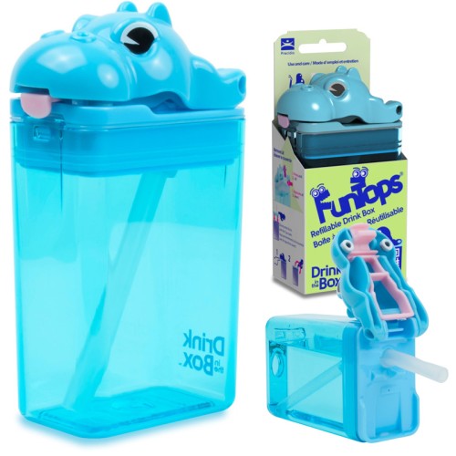 Drink In The Box Квадратна Фляга Fun Tops Tritan 235мл Гіпопотам
