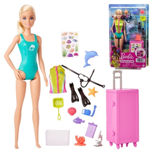 Барбі Кар'єра Лялька Біологиня Морська + Аксесуари 3+
