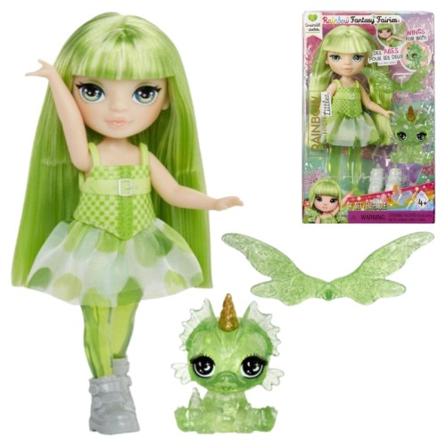 Rainbow High Littles Fantasy Fairies Лялька Emerald Зелена Фея З Тваринкою