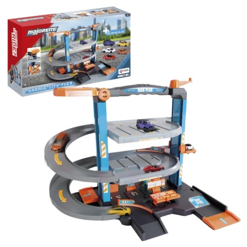 Majorette Гараж City Flex Великий Багаторівневий + 5 Транспортних Засобів