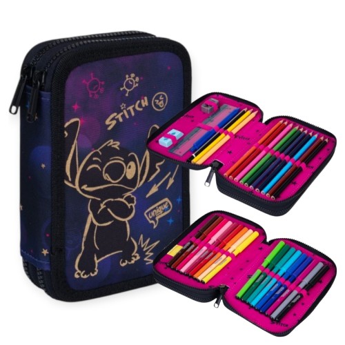 Disney Gold Stitch Jumper 2 Подвійний Пенал З Обладнанням