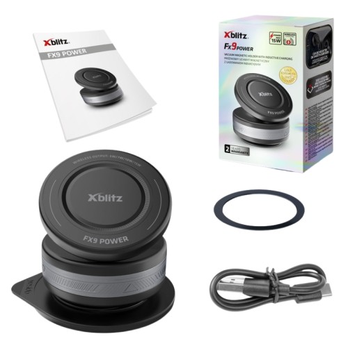 Xblitz Fx9 Power Вакуумний Магнітний Тримач З Індукційною Зарядкою