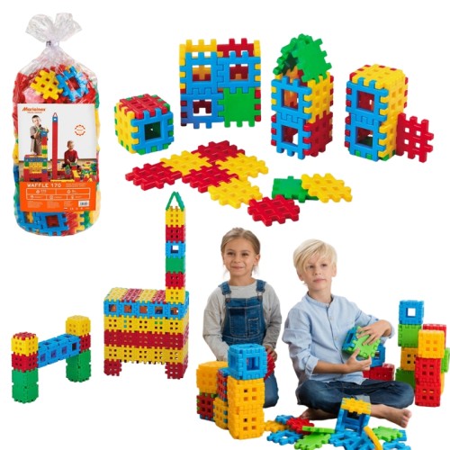 Marioinex Waffle Конструктор Великий Набір Кубиків 170 Елементів У Мішку 2+