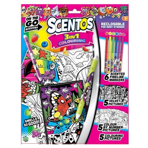Scentos Запаховий Набір Креативна Папка 3в1 Розмальовки 3+