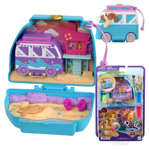 АУТЛЕТ! Polly Pocket Компактний Пляжний Щеня Коробка З Аксесуарами