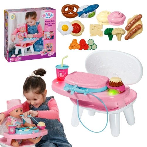 Baby Born Інтерактивний Стіл для Годування 35см Світло Звук 3+