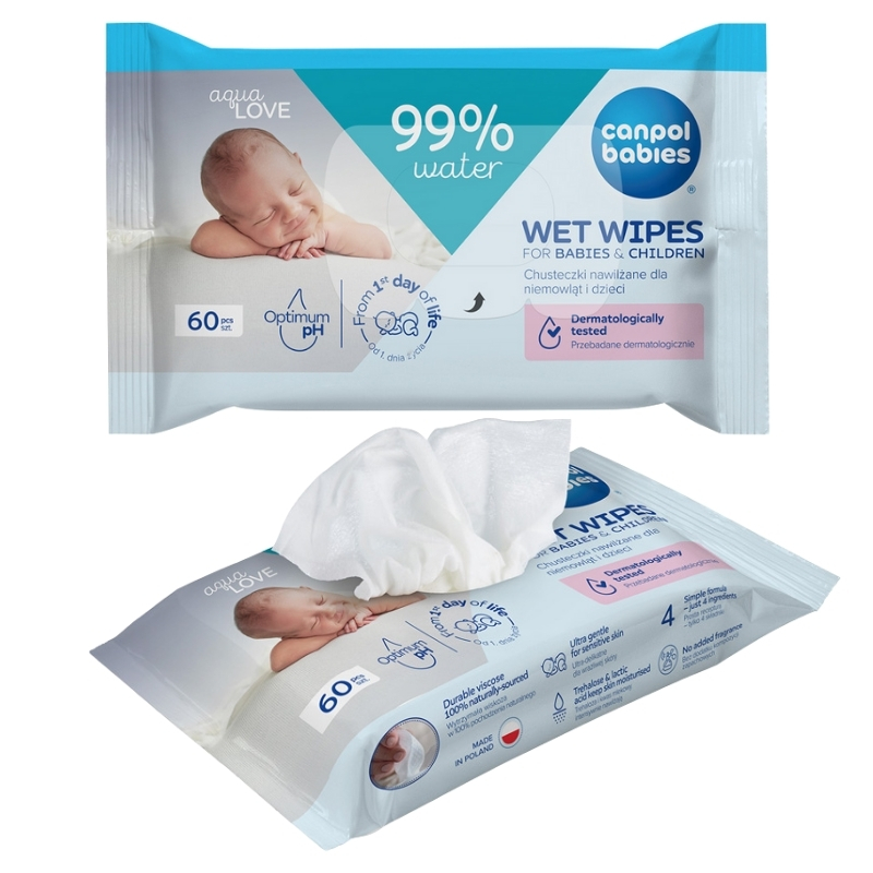 Canpol Babies Вологі серветки для немовлят та дітей 60 штук